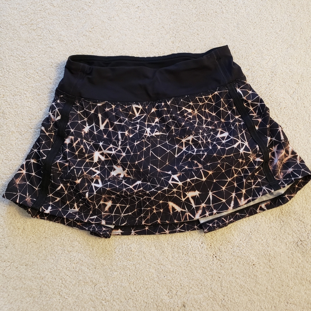 Lululemon Pace Rival Skirt II *4-way Stretch in Sugar Crush Multi / Black sz2